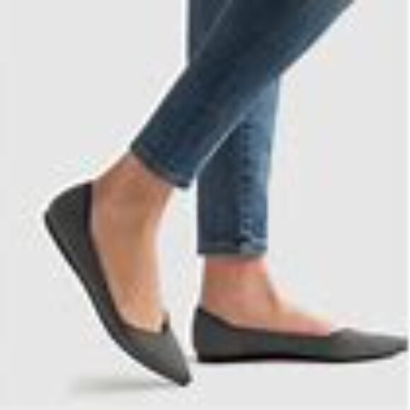 Rothy's The Point Cloud Grey Birdseye Knit Fabric Ballet Flats SZ 8 - Picture 10 of 10